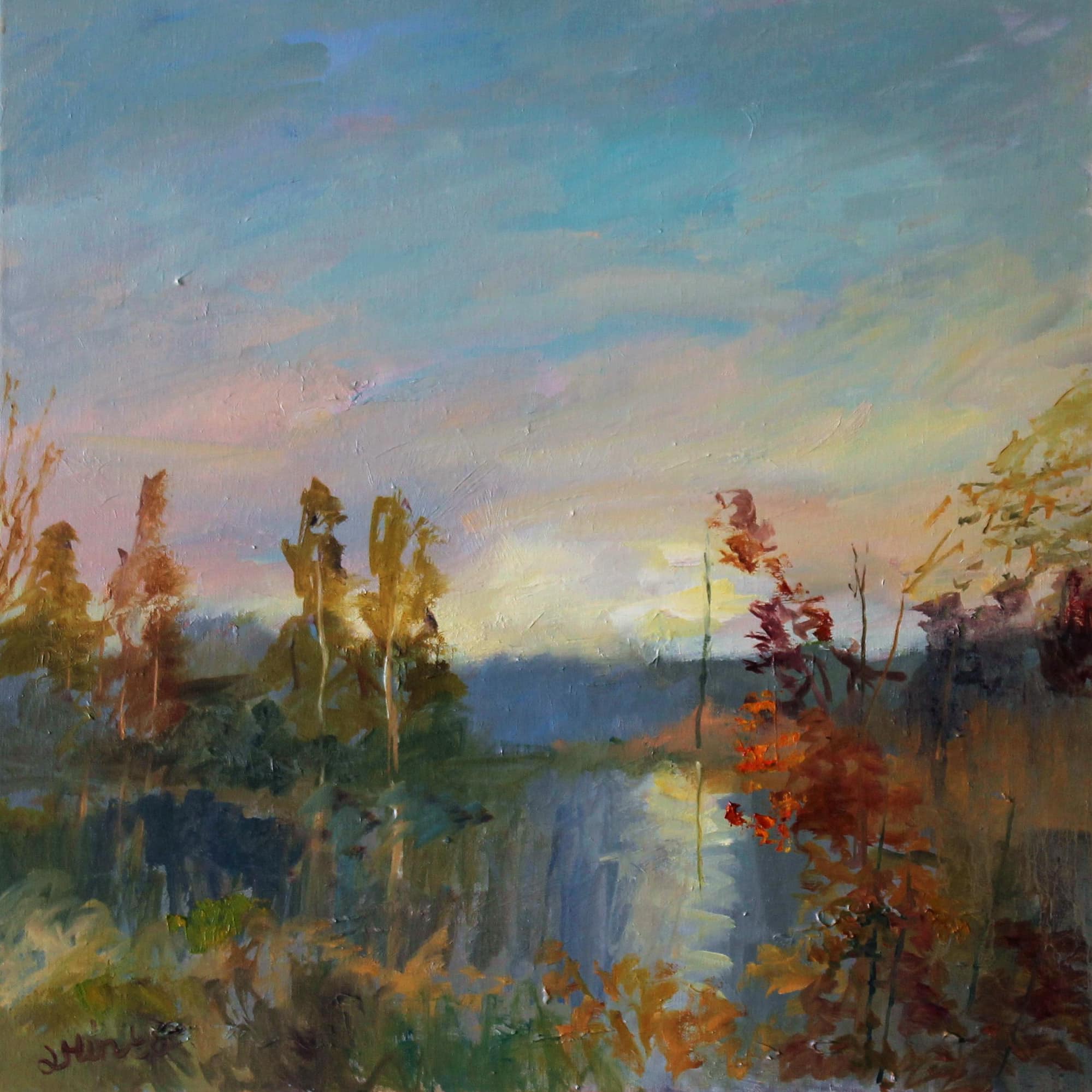 Leaves Artwork Oil on Canvas